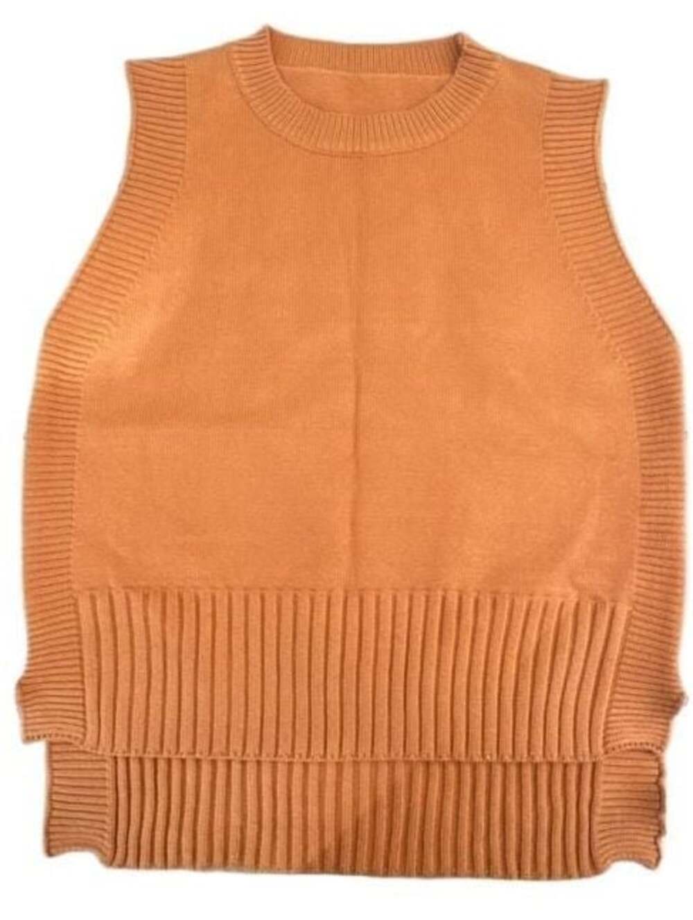 Aritzia Babaton Orange Sleeveless Ribbed Knit Sweater Vest